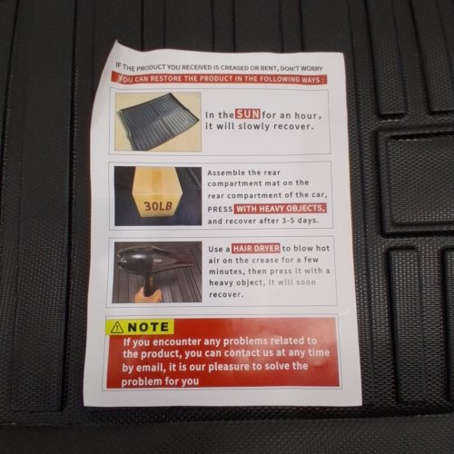 REAR CARGO MAT FOR SUV - 48" X 24" - BLACK image 2