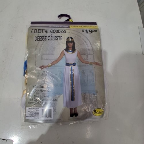 PARTYHOLIC CELESTIAL GODDESS COSTUME - LARGE - WHITE, BLUE & GOLD (STYLE: 50182M) image 2