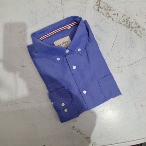 MEN'S OXFORD LONG SLEEVE BUTTON-DOWN SHIRT - LARGE - BLUE image 2