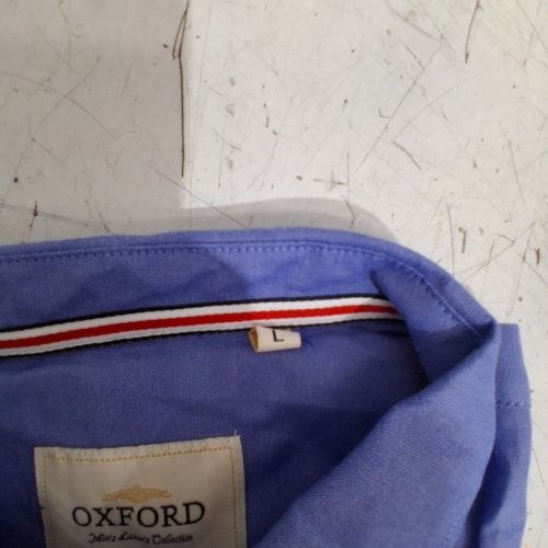 MEN'S OXFORD LONG SLEEVE BUTTON-DOWN SHIRT - LARGE - BLUE image 3