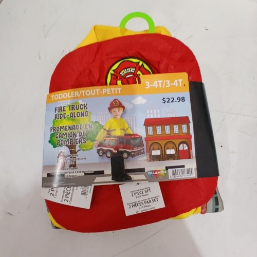 2PC PALAMON FIRE TRUCK RIDE-ALONG COSTUME - 3-4T - RED / YELLOW(STYLE: 10490) image 2