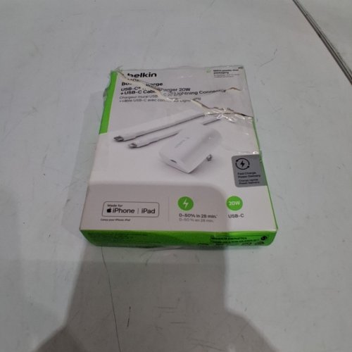 2PC BELKIN BOOSTCHARGE DUAL WALL CHARGER - 42W + USB-C CABLE WITH LIGHTNING CONNECTOR - WHITE (MODEL: WCB009DQ1MWH-B5) image 3