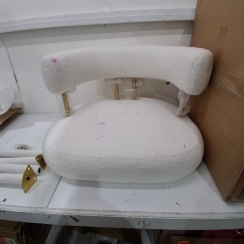 MID CENTURY SHERPA BOUCLE ACCENT CHAIR - WHITE - (MODEL: VD592GY) image 5