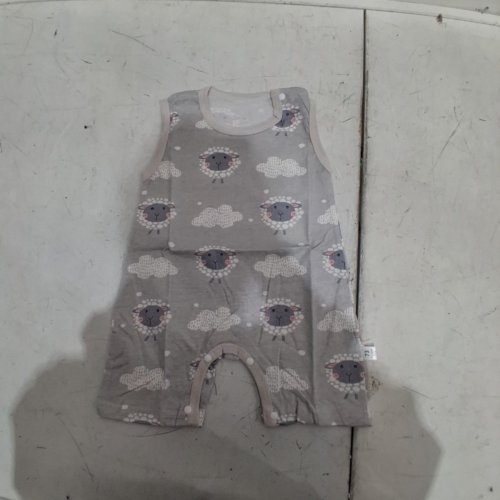 SHEEP PRINT BABY SLEEVELESS ROMPER - 73 - GRAY image 2