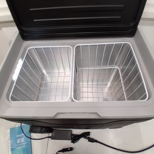 EUHOMY DUAL ZONE PORTABLE CAR FRIDGE FREEZER LED DIGITAL DISPLAY AND BUILT-IN WHEELS AND HANDLES - 50L - 100V - BLACK / GREY (MODEL:CF003-50BL-CAEH) image 3