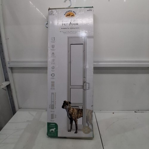 HAKUNA ADJUSTABLE PETS GLASS PATIO PET DOOR FOR SLIDING DOORS - 77.2” – 83.5” - WHITE (MODEL: 5077) image 4