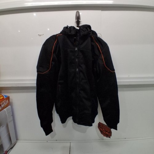 WOMEN'S MILWAUKEE LEATHER SOFT SHELL ARMORED MOTORCYCLE RACING STYLE JACKET WITH HOOD - EXTRA LARGE - BLACK (STYLE: MPL2764) image 2