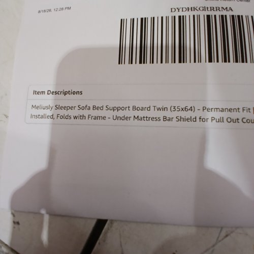 MELIUSLY SLEEPER SOFA SUPPORT BOARD FOR SOFA BED - TWIN - GREY image 2