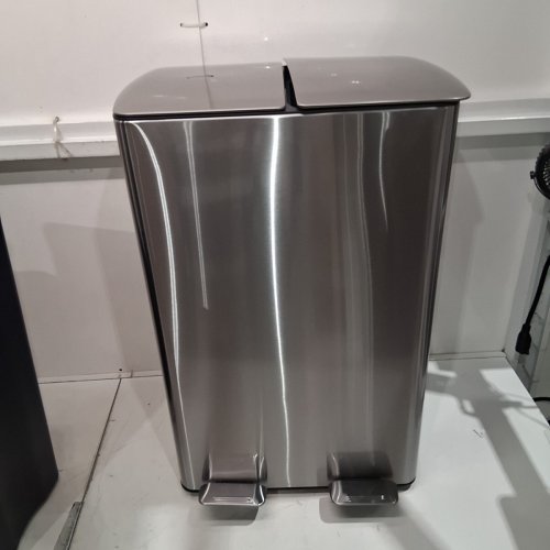 GARVEE STAINLESS STEEL DUAL GARBAGE/TRASH CAN/BIN WITH SOFT-CLOSE LID - 30L (15L + 15L) - SILVER/BLACK (MODEL: PHO_15BE54P5) image 2