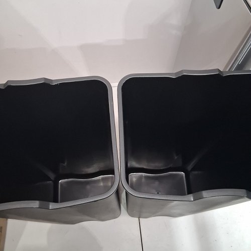 GARVEE STAINLESS STEEL DUAL GARBAGE/TRASH CAN/BIN WITH SOFT-CLOSE LID - 30L (15L + 15L) - SILVER/BLACK (MODEL: PHO_15BE54P5) image 3