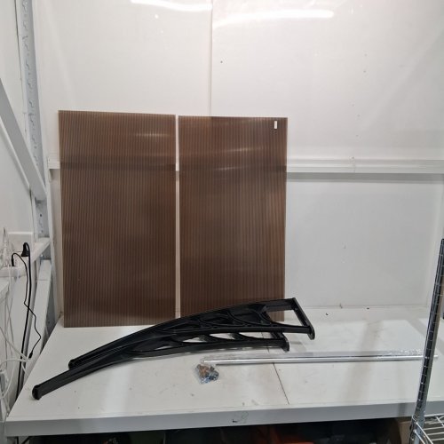 GARVEE POLYCARBONATE DOOR/WINDOW AWNING CANOPY WITH UV AND RAIN PROTECTION - BROWN - 40" X 40" (MODEL: PPG_34J6YYWV) image 3