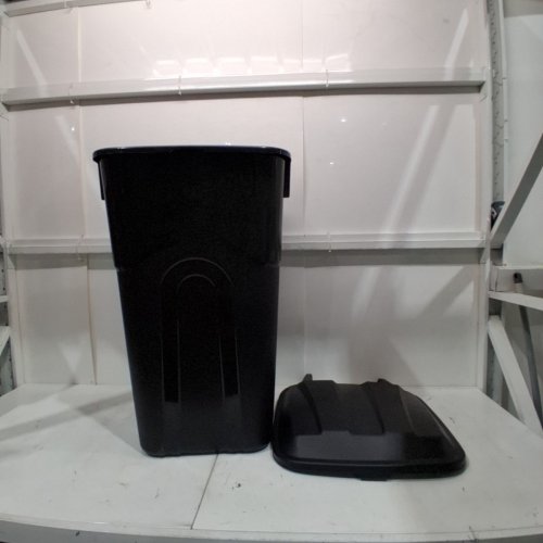 UNITED SOLUTIONS WHEELED OUTDOOR GARBAGE CAN - 32 GALLON, BLACK image 2