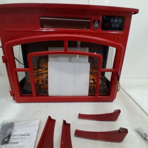 ROCYIS FREE STANDING 1500W ELECTRIC FIREPLACE WITH REMOTE - RED (MODEL: HKFS005) image 2