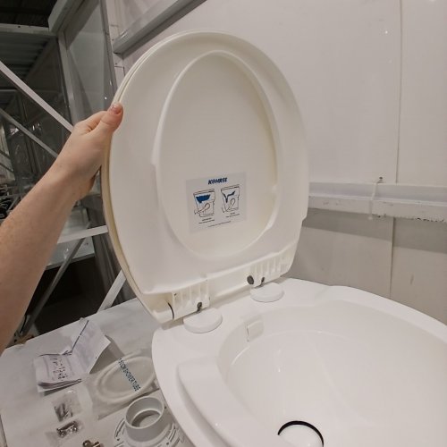 KOHREE RESIDENTIAL HEIGHT RV TOILET - 18.5" STANDARD HEIGHT - WHITE (MODEL: KR3141-CA) image 9