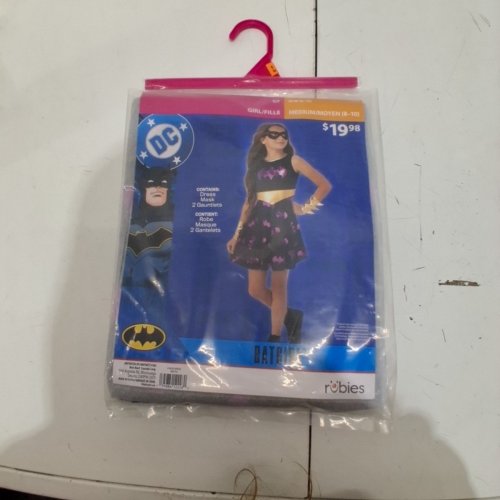 3PC GIRLS RUBIES DC BATGIRL COSTUME - MEDIUM (8-10) - BLACK/PURPLE/GOLD (STYLE: 1001753) image 2
