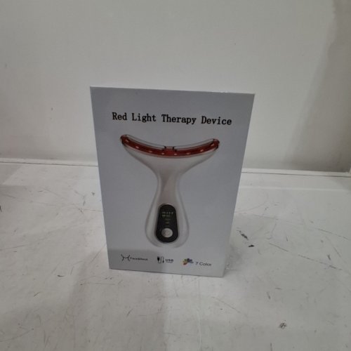7 COLOR FACIAL AND NECK MASSAGER- 113°F HEAT, VIBRATION, CLEANSING FUNCTION - WHITE image 2