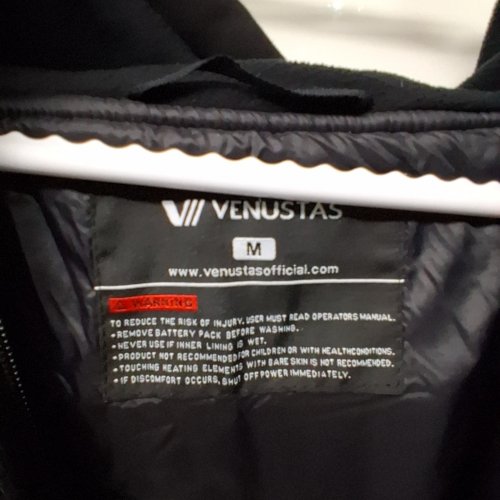 UNISEX VENUSTAS ADJUSTABLE HOOD PULLOVER HEATED SWEATER - MEDIUM - BLACK image 3