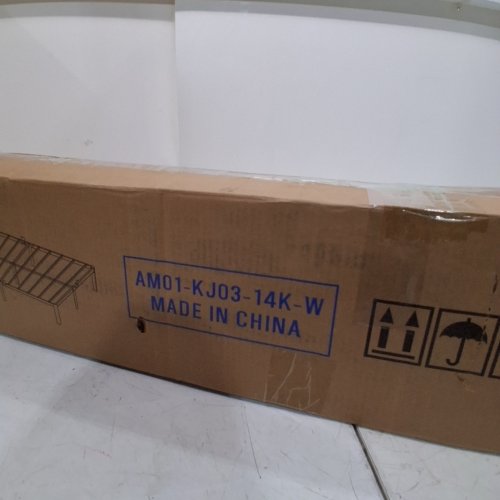 14" METAL PLATFORM BED FRAME - KING SIZE - WHITE - (MODEL: AM01-KJ03-14K-W) image 4