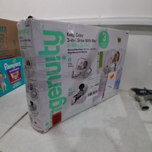 INGENUITY KEEP COZY 3-IN-1 GROW WITH ME VIBRATING BABY BOUNCER SEAT & INFANT - PINK BURST image 4