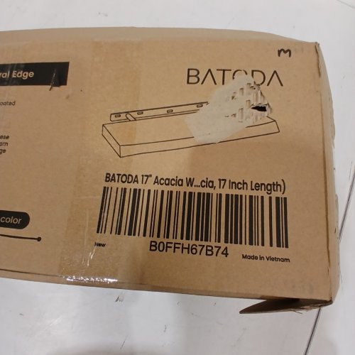 2PK BATODA FLOATING WOOD SHELF WITH NATURAL EDGE - 17" LENGTH - ACACIA (ITEM: BOFFH67B74) image 2