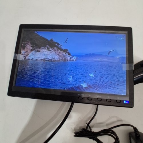 LCD MONITOR FOR SURVEILANCE CAMER - WITH HDMI, VGA, USB, AND BNC - TYPE G PLUG WITH ADAPTER TO TYPE A - 10" - BLACK image 2