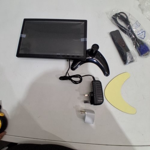 LCD MONITOR FOR SURVEILANCE CAMER - WITH HDMI, VGA, USB, AND BNC - TYPE G PLUG WITH ADAPTER TO TYPE A - 10" - BLACK image 3