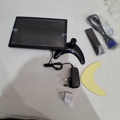 LCD MONITOR FOR SURVEILANCE CAMER - WITH HDMI, VGA, USB, AND BNC - TYPE G PLUG WITH ADAPTER TO TYPE A - 10" - BLACK image 4
