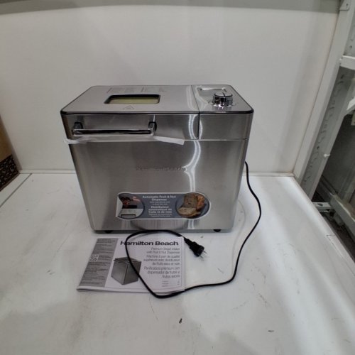 HAMILTON BEACH PREMIUM BREAD MAKER WITH AUTO FRUIT/NUT DISPENSER - 3 LOAF SIZES, 3 CRUST SHADES - 550W - SILVER (MODEL: 29890MN) image 3