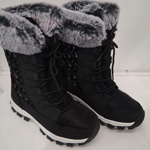 WOMEN'S GUBARUN ANTI-SLIP WATERPROOF AND WARM WINTER SNOW BOOTS - SIZE 6.5 - BLACK image 3