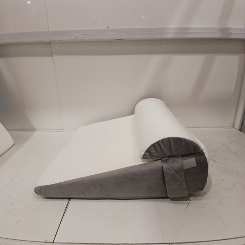 2PC BED WEDGE PILLOW FOR SLEEPING WITH HEADREST - WHITE/GREY image 2