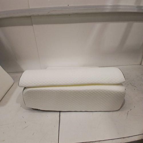 2PC BED WEDGE PILLOW FOR SLEEPING WITH HEADREST - WHITE/GREY image 4