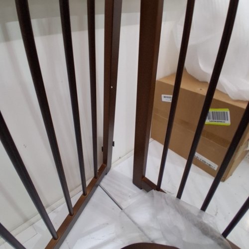 3 PANEL FREESTANDING WOODEN DOG GATE - 36" PANEL - BROWN / WALNUT (STYLE: 36" 3P-WA) image 4