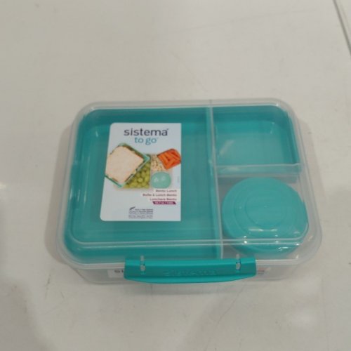 SISTEMA TO GO BENTO FOOD CONTAINER - 1.65 L - TEAL / CLEAR (MODEL: A0332000) image 3