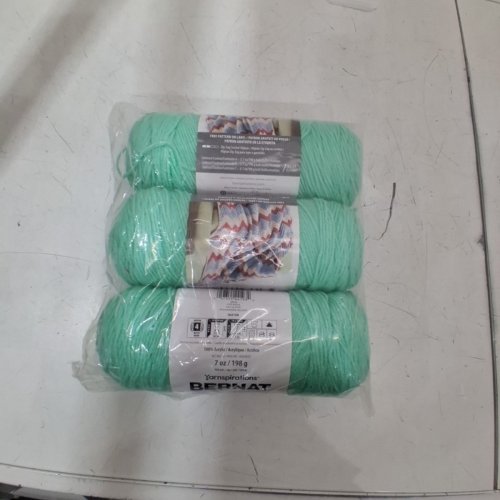 3PK BERNAT PREMIUM ACRYLIC YARN - 7 OZ EACH - ICED AQUA image 2