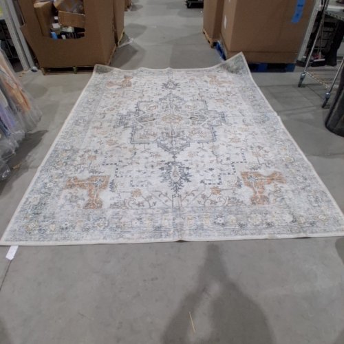 GENIMO WASHABLE NON SLIP VINTAGE RETRO RUG- 10FT X 12FT - LIGHT TAUPE/BROWN image 2