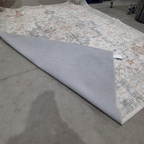 GENIMO WASHABLE NON SLIP VINTAGE RETRO RUG- 10FT X 12FT - LIGHT TAUPE/BROWN image 4