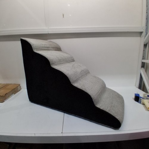 5-STEP FOAM PET STAIRS FOR SMALL-MEDIUM DOGS - 24" X 15" X 18" - GREY/BLACK image 2