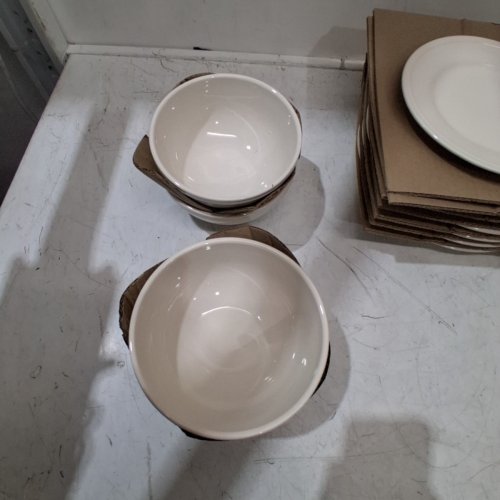 12PC MAINSTAYS DARBY STONEWARE DINNERWARE SET - VANILLA (STYLE: DARBY) image 3