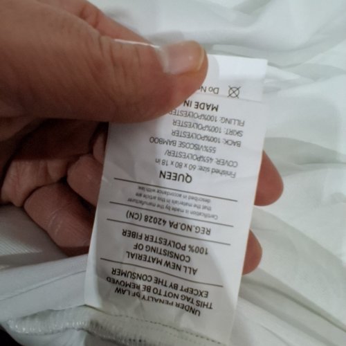 BAMBOO MATTRESS TOPPER - QUEEN - WHITE image 2