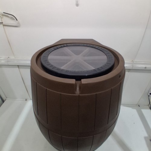 FCMP OUTDOOR RAINCATCHER, FLAT-BACK RAIN BARREL WITH SPIGOTS, 50-GALLON, BROWN - (MODEL:RC4000-BRN) image 6