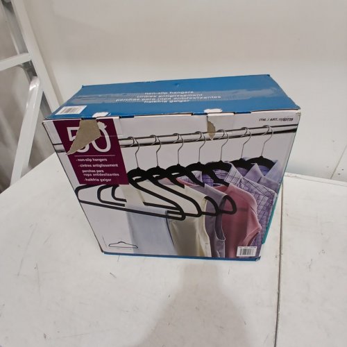 50PK VELVET HANGERS- NON SLIP DESIGN - BLACK image 3