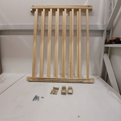 EVENFLO WALK-THRU TOP OF STAIRS EXTRA WIDE BABY & PET GATE - 32" X 30" - 48" - NATURAL WOOD BROWN (MODEL: 1050500 1050) image 2