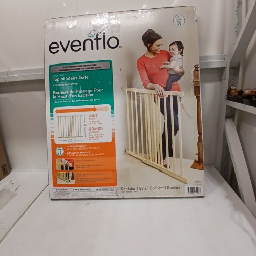 EVENFLO WALK-THRU TOP OF STAIRS EXTRA WIDE BABY & PET GATE - 32" X 30" - 48" - NATURAL WOOD BROWN (MODEL: 1050500 1050) image 4