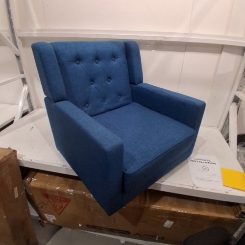 CORRIGAN STUDIO MODERN UPHOLSTERED ACCENT CHAIR - 300 LBS CAP - 29" X 31" X 35.4" - BLUE (MODEL: 1087-002-1-1/500009730) image 4