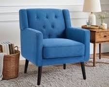 CORRIGAN STUDIO MODERN UPHOLSTERED ACCENT CHAIR - 300 LBS CAP - 29" X 31" X 35.4" - BLUE (MODEL: 1087-002-1-1/500009730) image 2