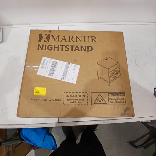 MARNUR LED NIGHTSTAND WITH 2 DRAWERS, CHARGING STATION - 22" X 17.7" X 15.7" - (MODEL: OB-QS-003) image 3