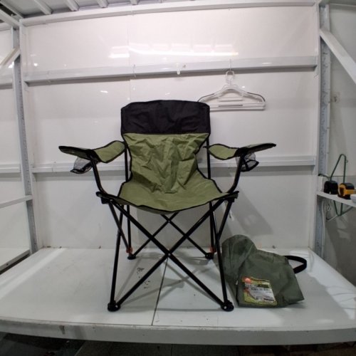 OZARK TRAIL 2 MESH CUP HOLDER HEAVY DUTY STEEL FRAME OVERSIZED CAMPING CHAIR - 300 LBS MAX - GREEN / BLACK (MODEL: JCA-B5150) image 3
