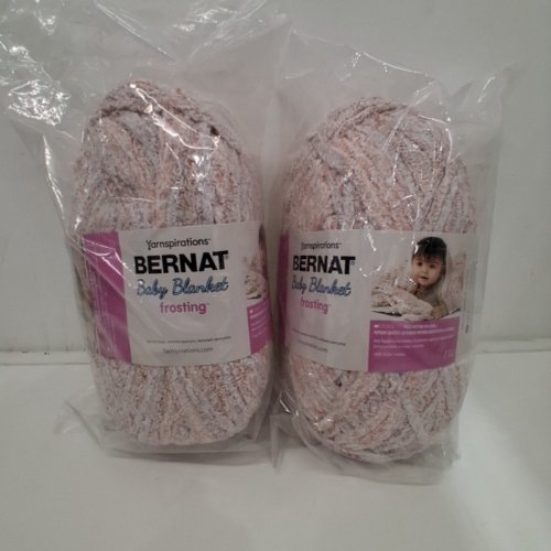 2 BERNAT BABY BLANKET POLYSTER YARN - #6 SUPER BULKY - 220 YARDS EACH - COZY ROSIE image 2