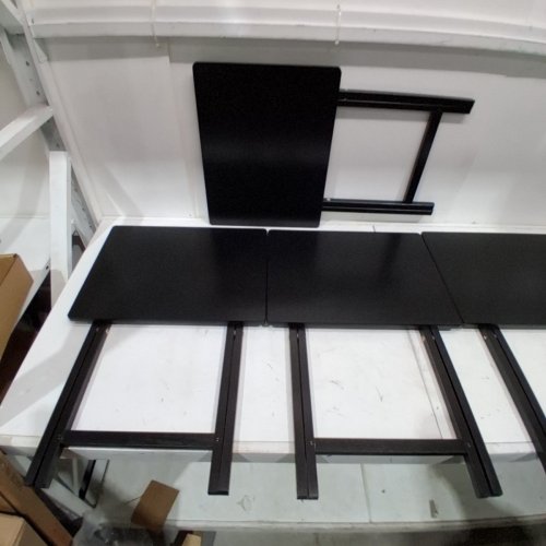 4PK AMAZONBASICS CLASSIC FOLDING WOODEN TV DINNER TABLES WITH HOLDER - 19"X15"X26" - BLACK (MODEL#: B07MDJNF6R) image 3