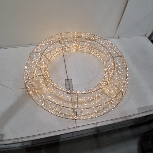 ABBOTT COLLECTION LARGE MICRO LED WIRE CHRISTAMS WREATH - 27.5" - GOLD (MODEL: 27-LUMOS-LG) image 2